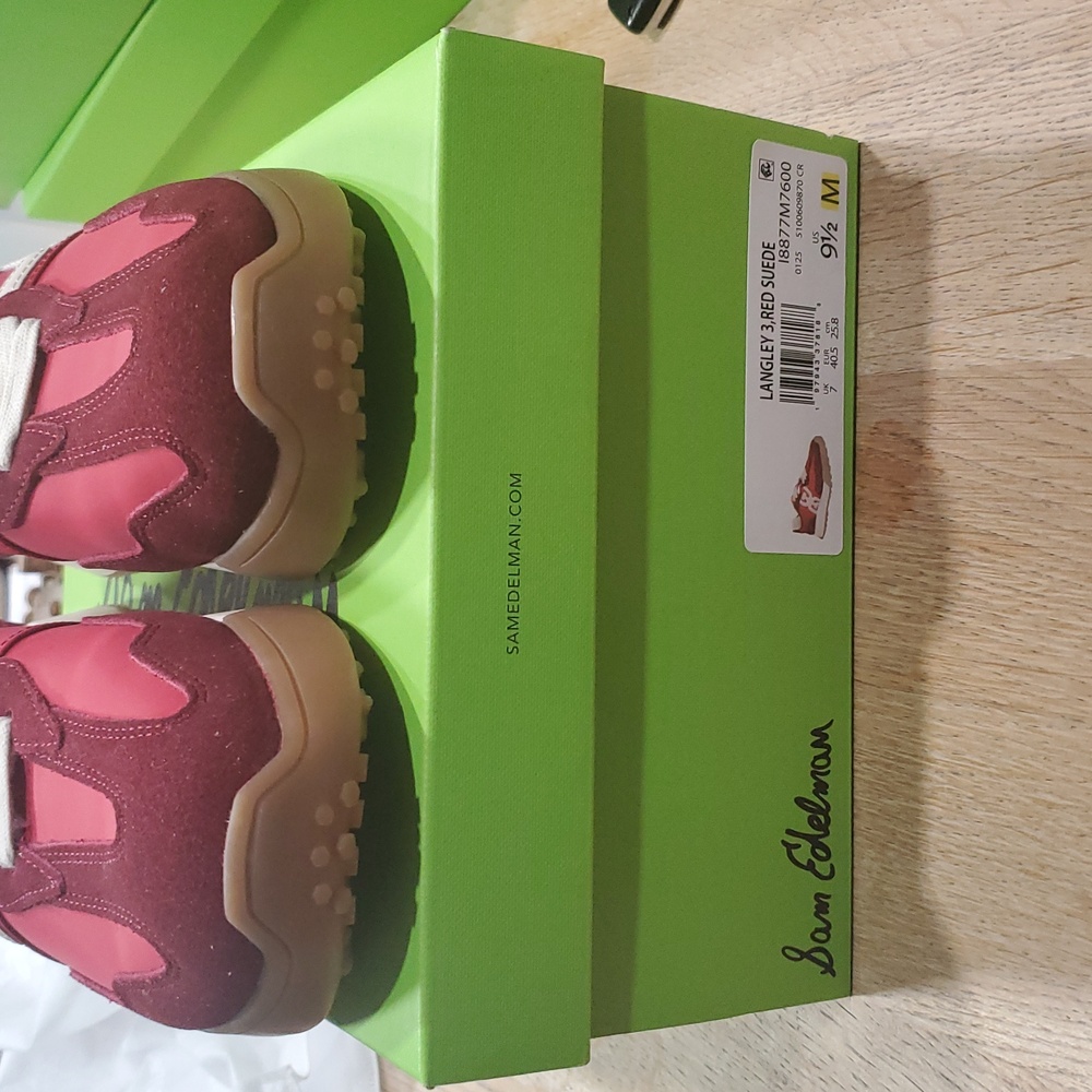 Sam Edelman Burgundy and Cream Sneakers - Picture 2 of 4